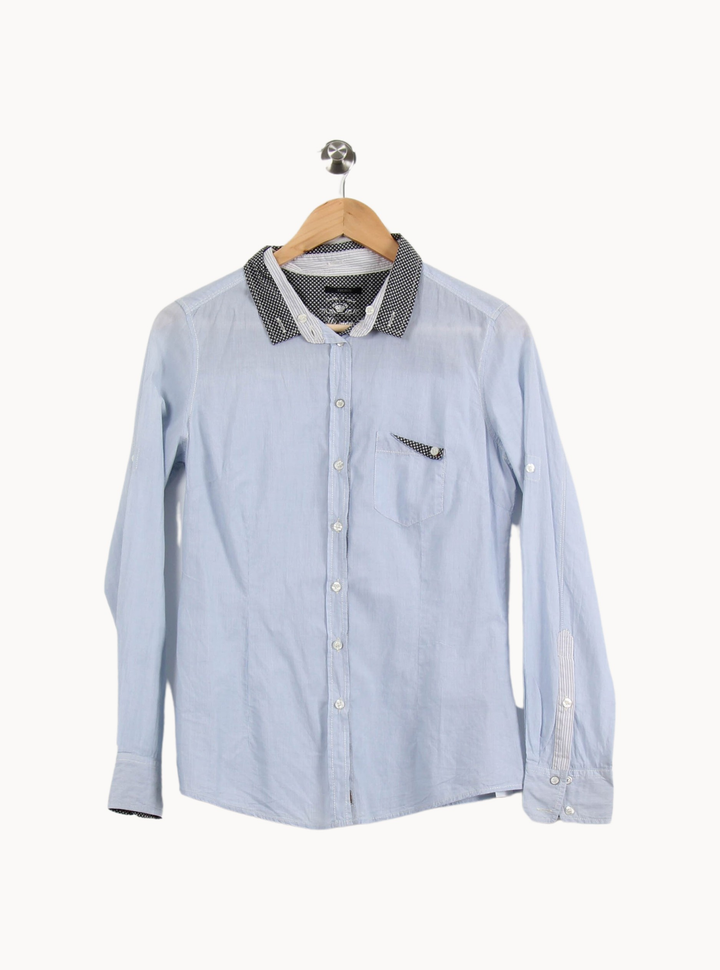 Chemise bleue rayée - Taille M/38 de la marque IKKS | PARAD40498 - Vendu par Paradigme - Image 2