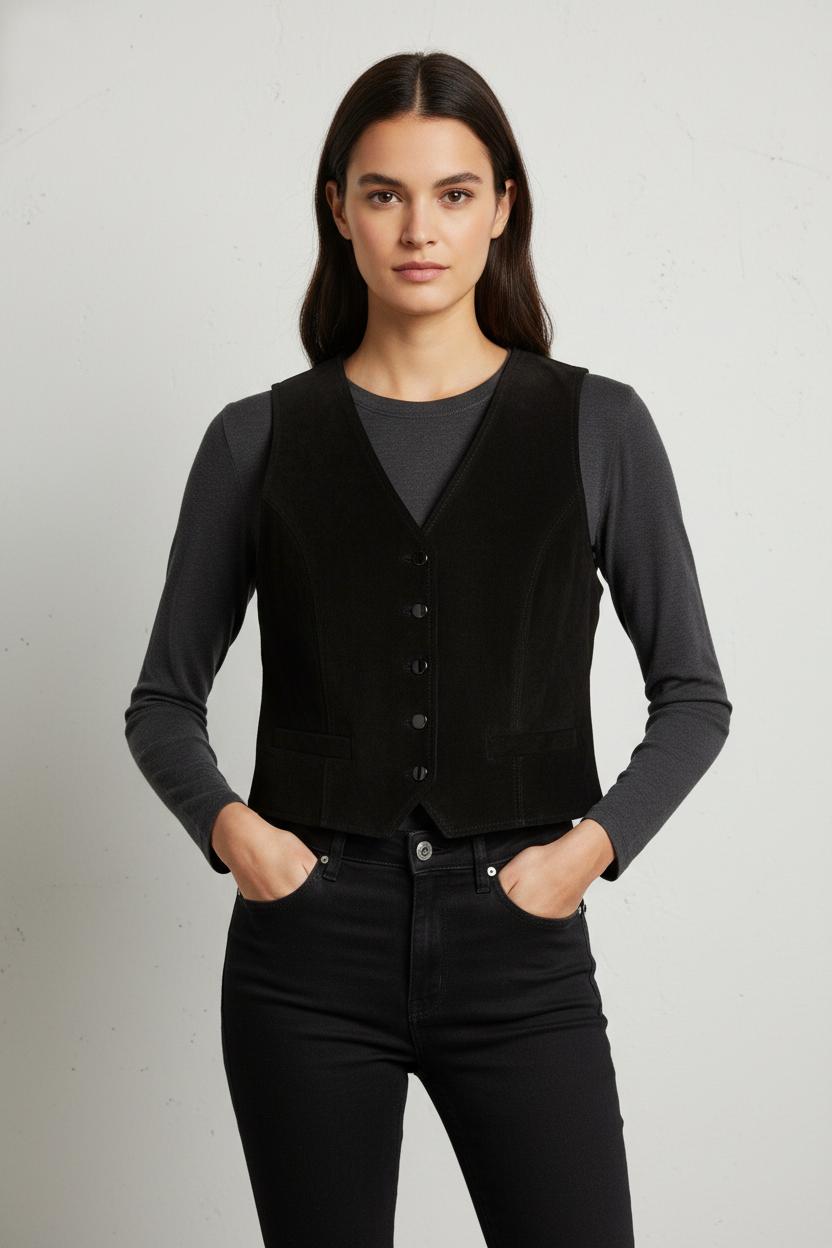 Veste en cuir noir - Taille S/36