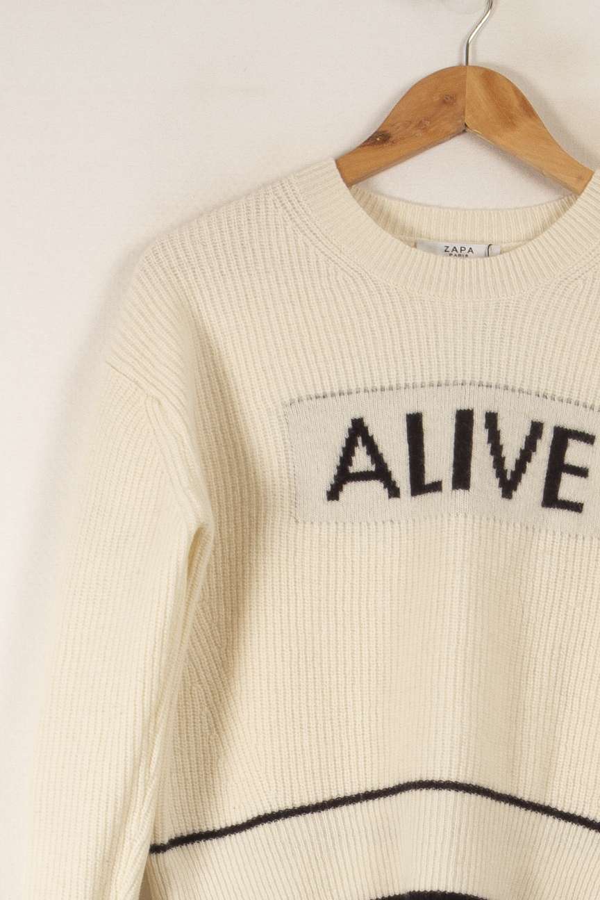 Pull blanc - Taille XS/34 de la marque ZAPA | PARAD40570 - Vendu par Paradigme - Image 2