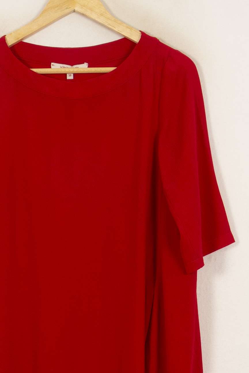 Robe Trapèze Rouge - Taille M/38 de la marque La Fée Maraboutée | PARAD40617 - Vendu par Paradigme - Image 8