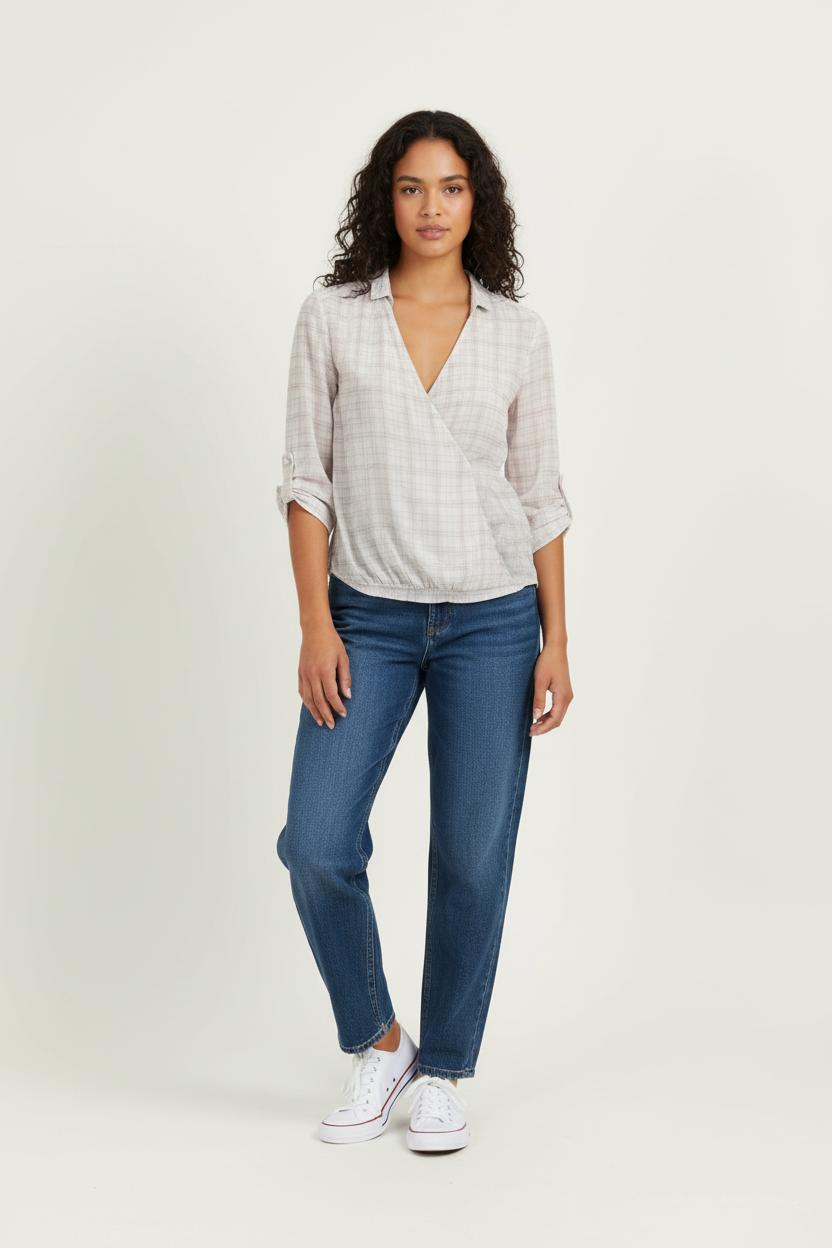 Chemise rose à carreaux - Taille XS/34 de la marque IKKS | PARAD40683 - Vendu par Paradigme - Image 1