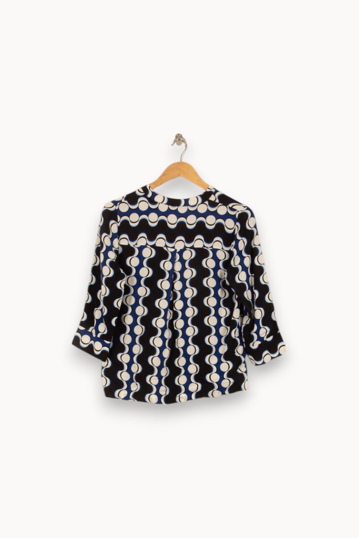 Blouse Bleue et Noire - Taille S/36 de la marque La Fée Maraboutée | PARAD40752 - Vendu par Paradigme - Image 7