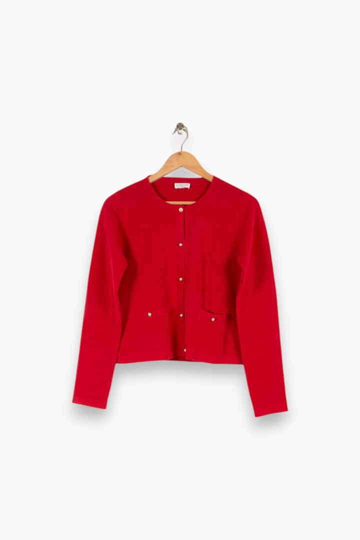 Cardigan rouge - Taille M/38 de la marque Claudie Pierlot | PARAD40792 - Vendu par Paradigme - Image 1