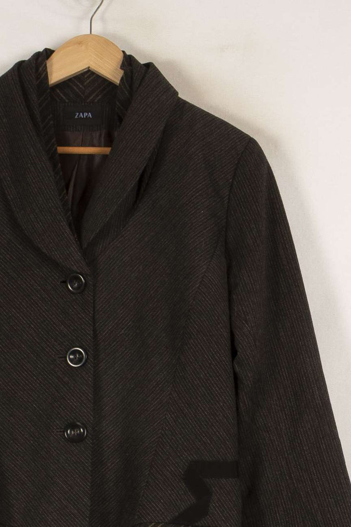 Veste noire rayée - Taille XL/42 de la marque ZAPA | PARAD40815 - Vendu par Paradigme - Image 2