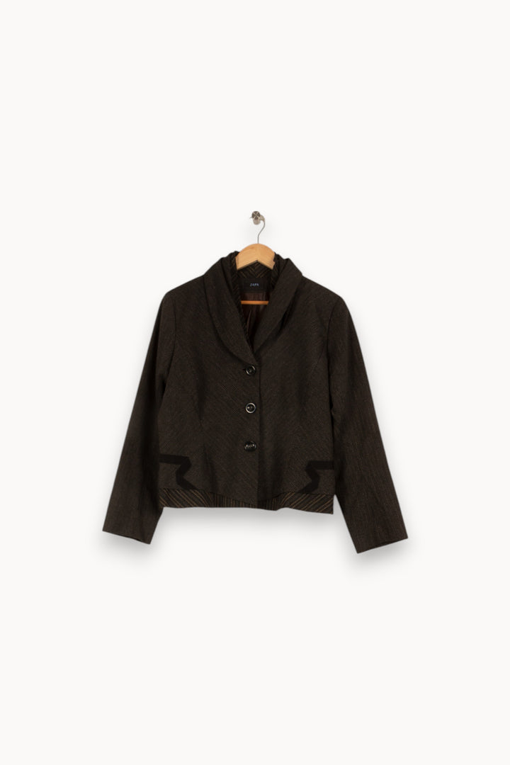 Veste noire rayée - Taille XL/42 de la marque ZAPA | PARAD40815 - Vendu par Paradigme - Image 1