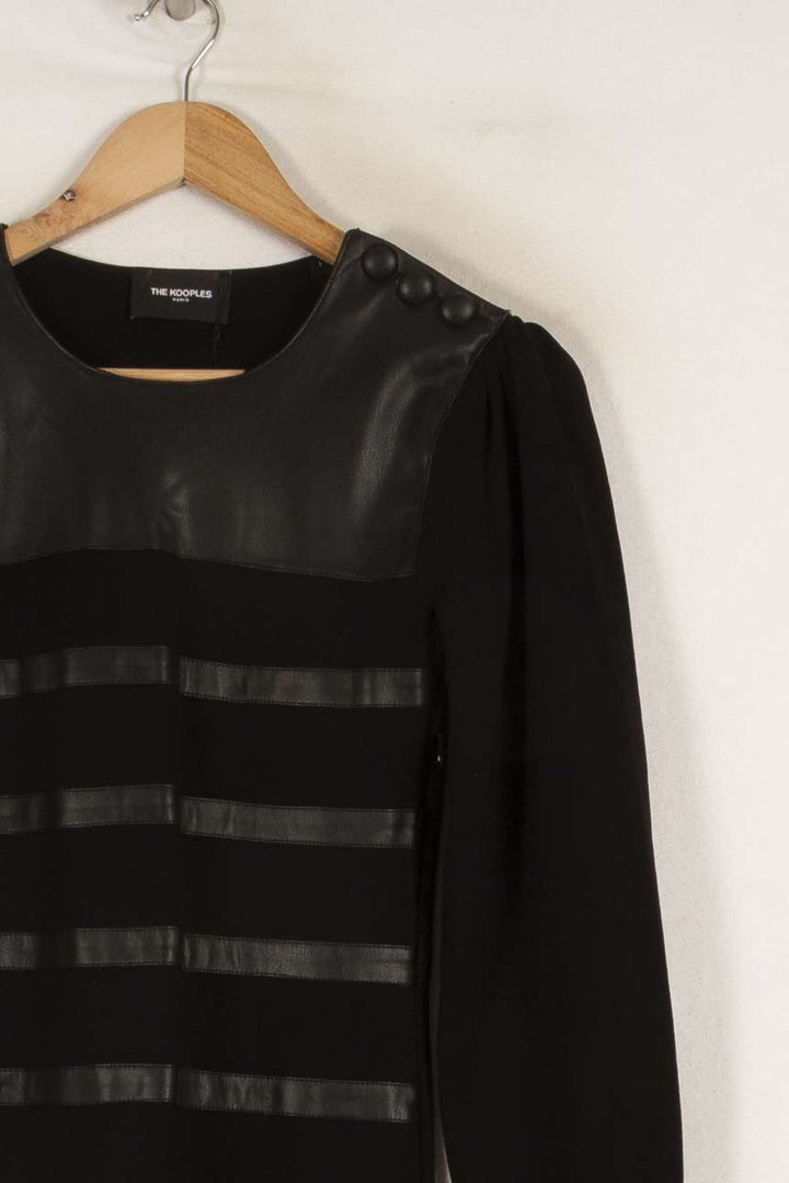 Robe noire bimatière - Taille S/36 de la marque The Kooples | PARAD40914 - Vendu par Paradigme - Image 2