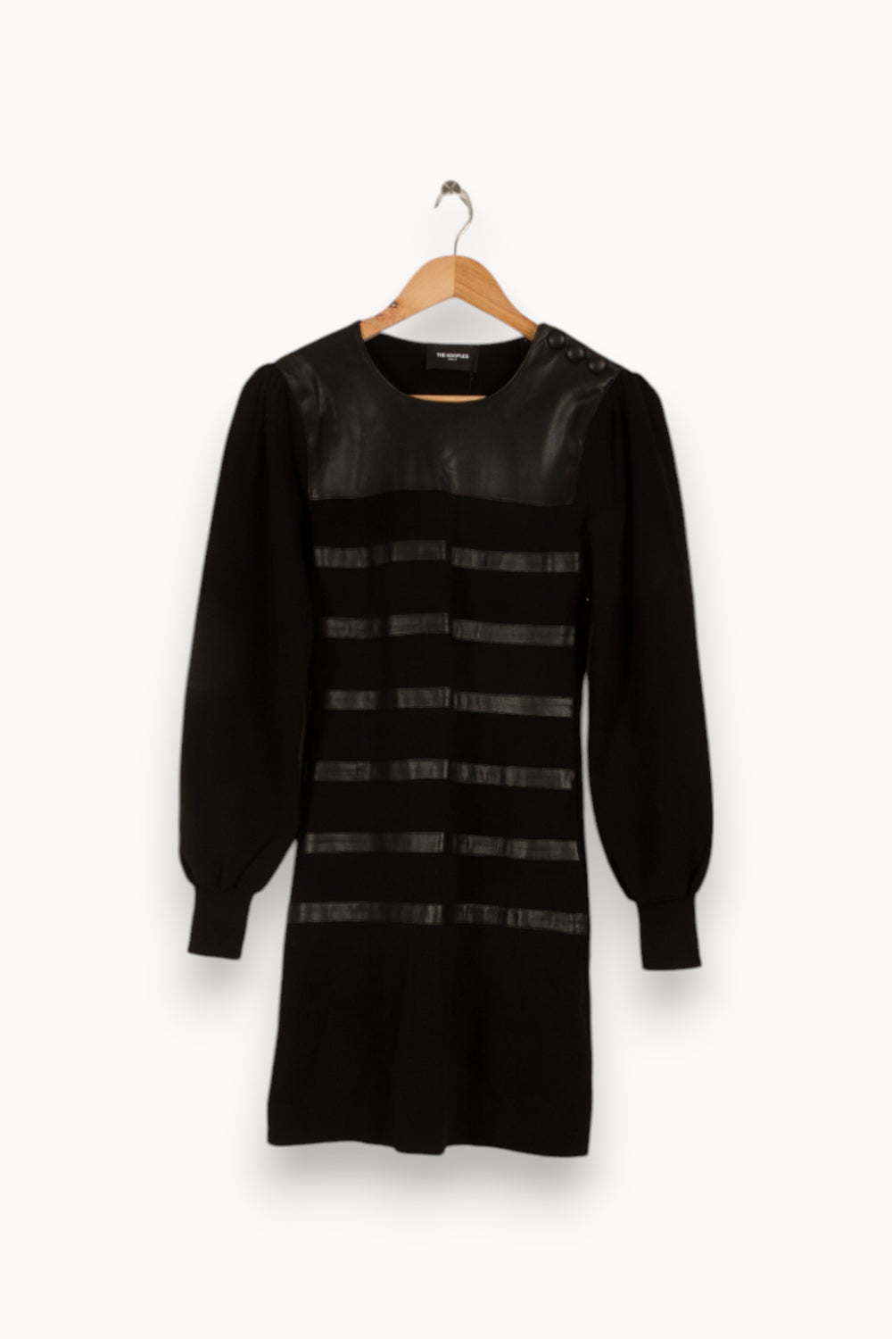 Robe noire bimatière - Taille S/36 de la marque The Kooples | PARAD40914 - Vendu par Paradigme - Image 1