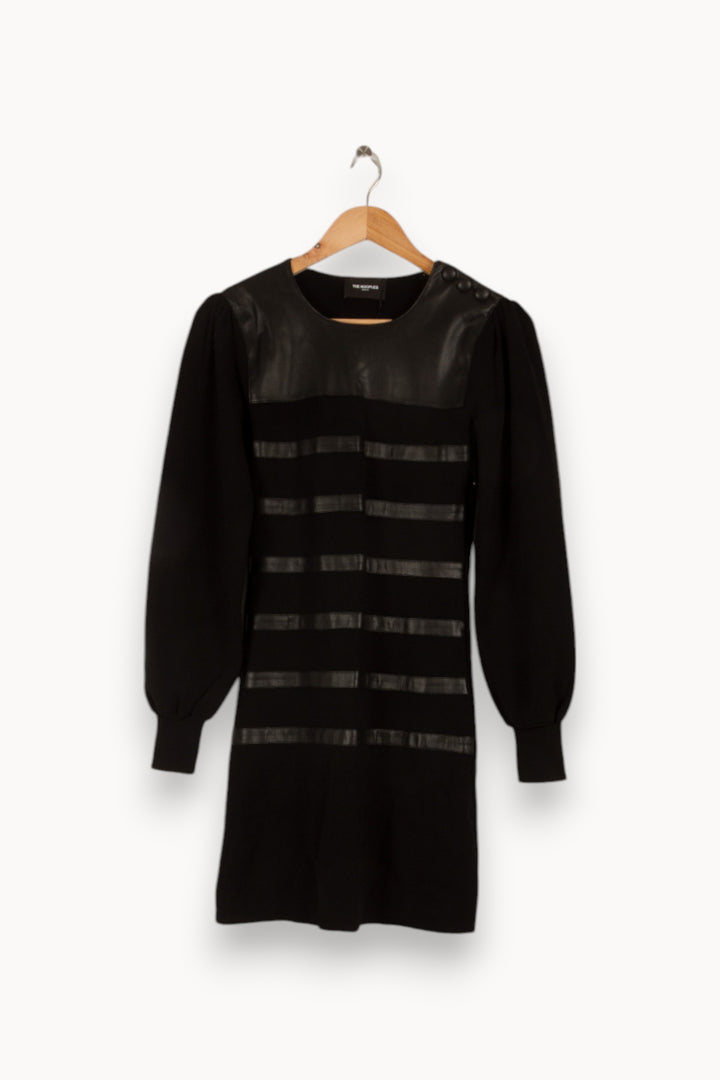 Robe noire bimatière - Taille S/36 de la marque The Kooples | PARAD40914 - Vendu par Paradigme - Image 1