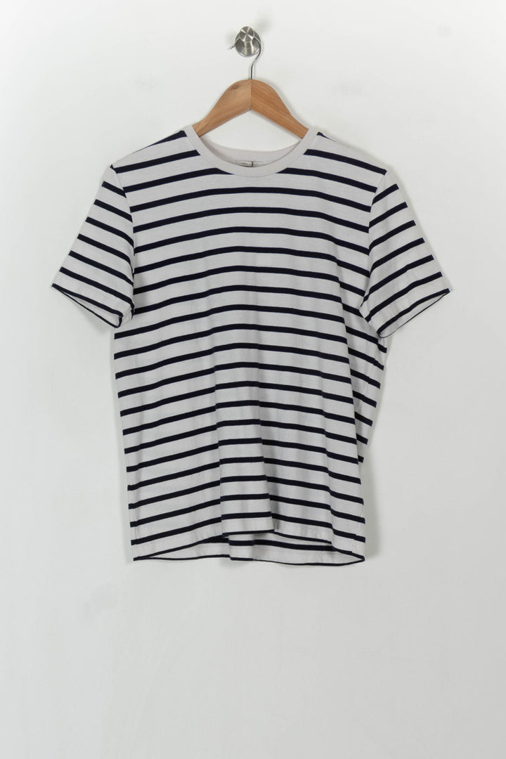 T-shirt blanc et bleu rayé - Taille M/38 de la marque IKKS | PARAD40938 - Vendu par Paradigme - Image 5