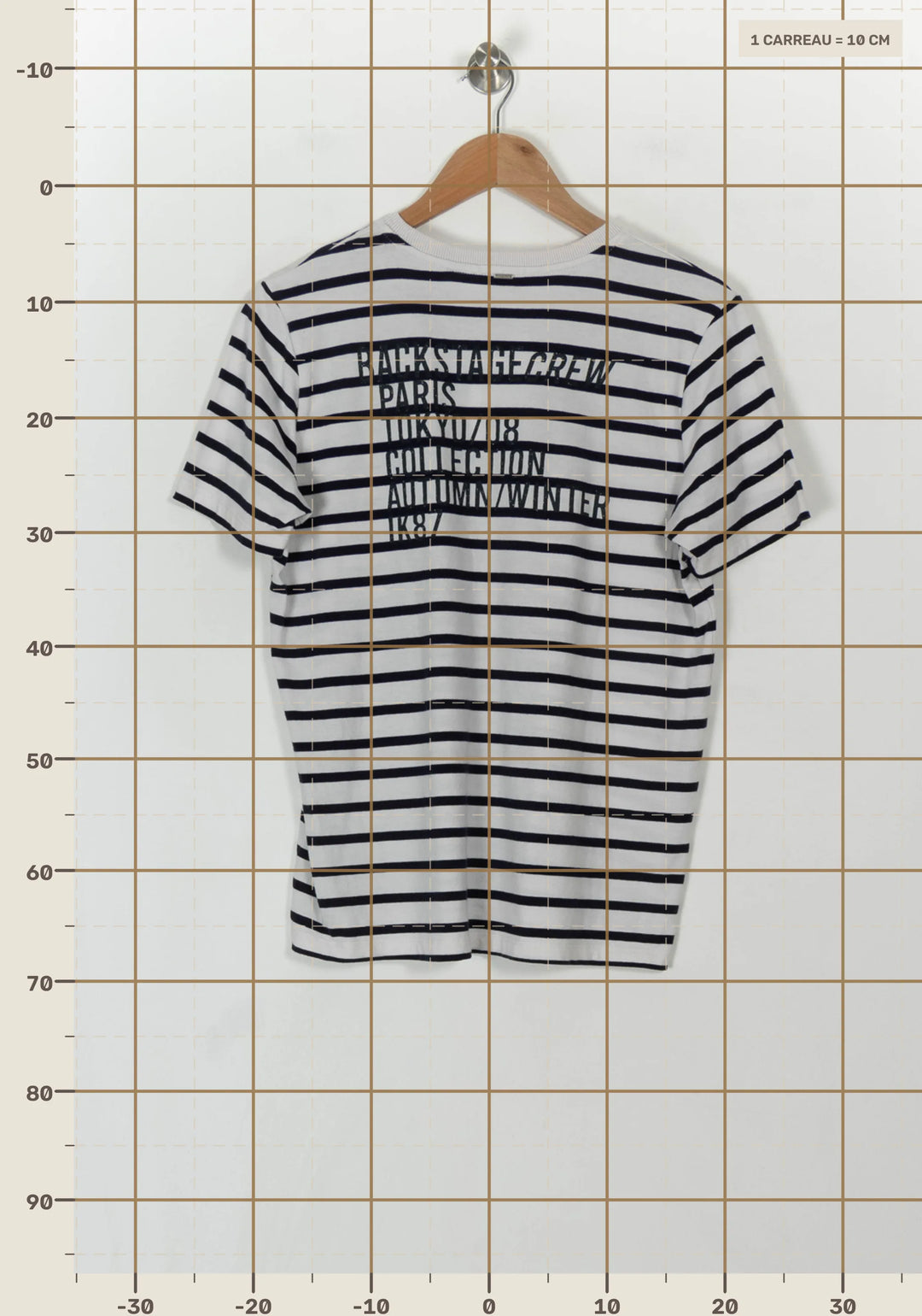 T-shirt blanc et bleu rayé - Taille M/38 de la marque IKKS | PARAD40938 - Vendu par Paradigme - Image 4