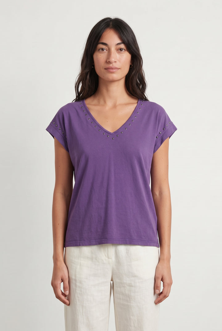 T-shirt violet - Taille M/38 de la marque IKKS | PARAD40943 - Vendu par Paradigme - Image 1