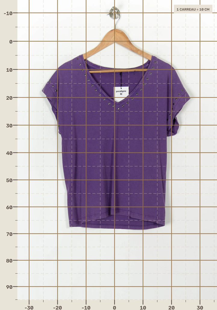 T-shirt violet - Taille M/38 de la marque IKKS | PARAD40943 - Vendu par Paradigme - Image 4