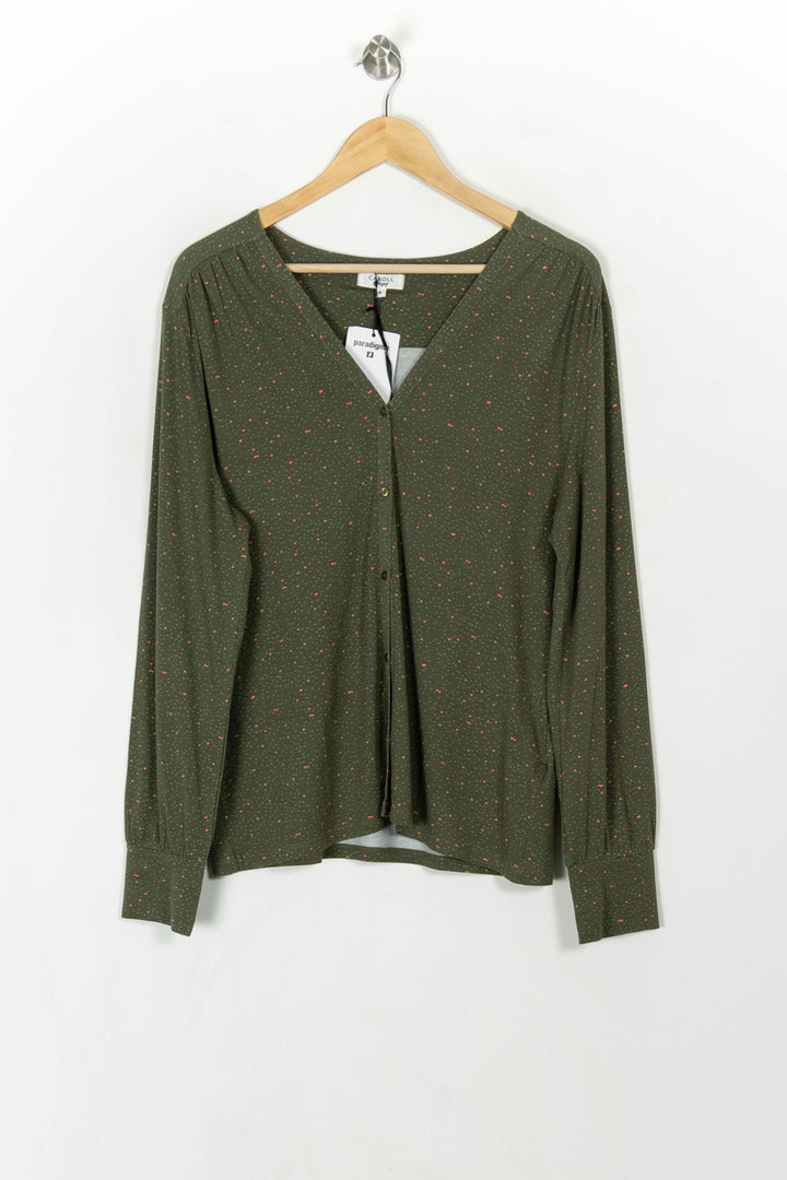 Chemise verte - Taille L/40 de la marque Caroll | PARAD40953 - Vendu par Paradigme - Image 2