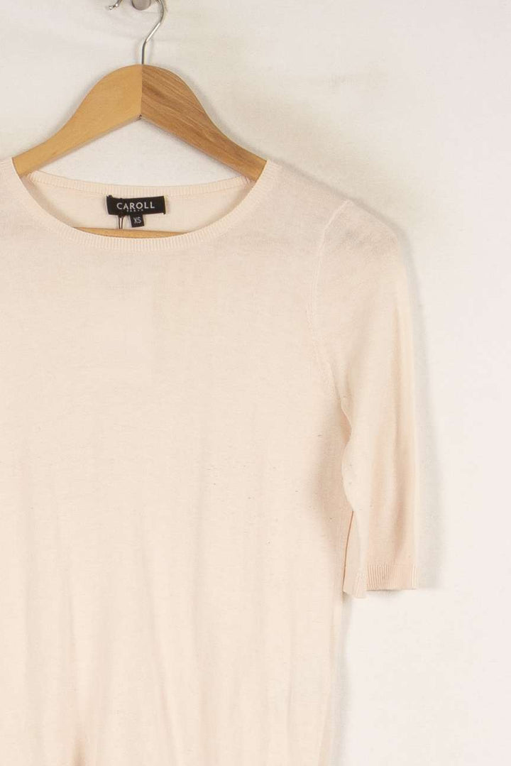 Pull manches courtes rose - Taille XS/34 de la marque Caroll | PARAD40964 - Vendu par Paradigme - Image 2