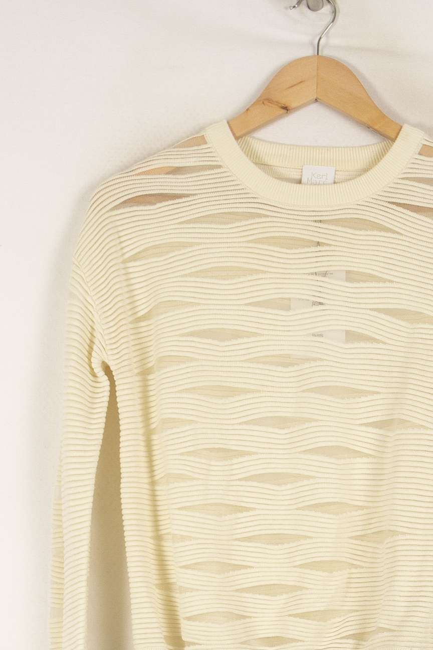 Pull beige rayé - Taille XS/34 de la marque Karl Marc John | PARAD41038 - Vendu par Paradigme - Image 2