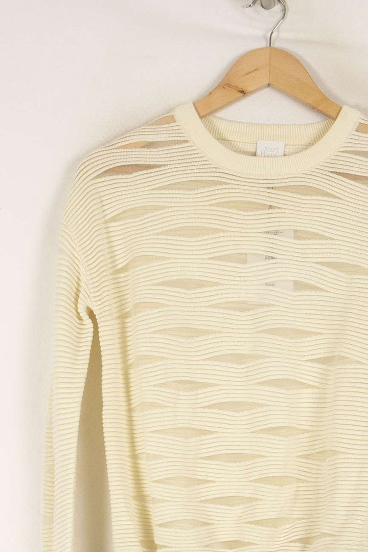 Pull beige rayé - Taille XS/34 de la marque Karl Marc John | PARAD41038 - Vendu par Paradigme - Image 2