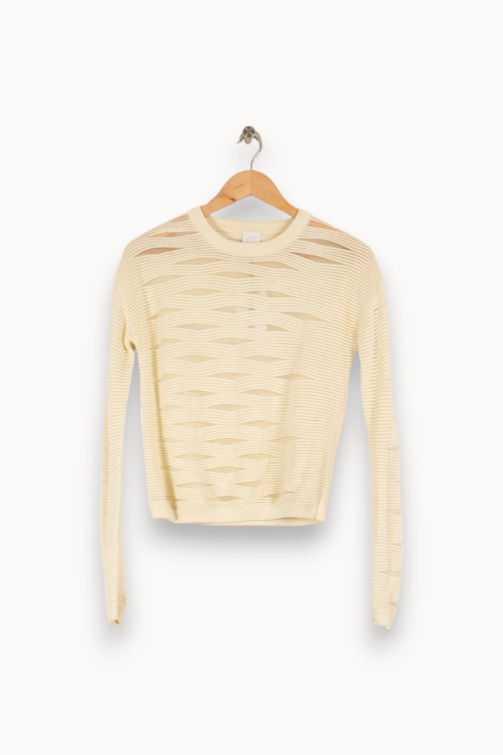 Pull beige rayé - Taille XS/34 de la marque Karl Marc John | PARAD41038 - Vendu par Paradigme - Image 1