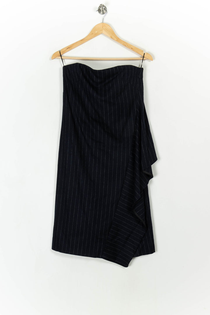 Robe bleue foncée rayée - Taille M/38 de la marque Tara Jarmon | PARAD41057 - Vendu par Paradigme - Image 2