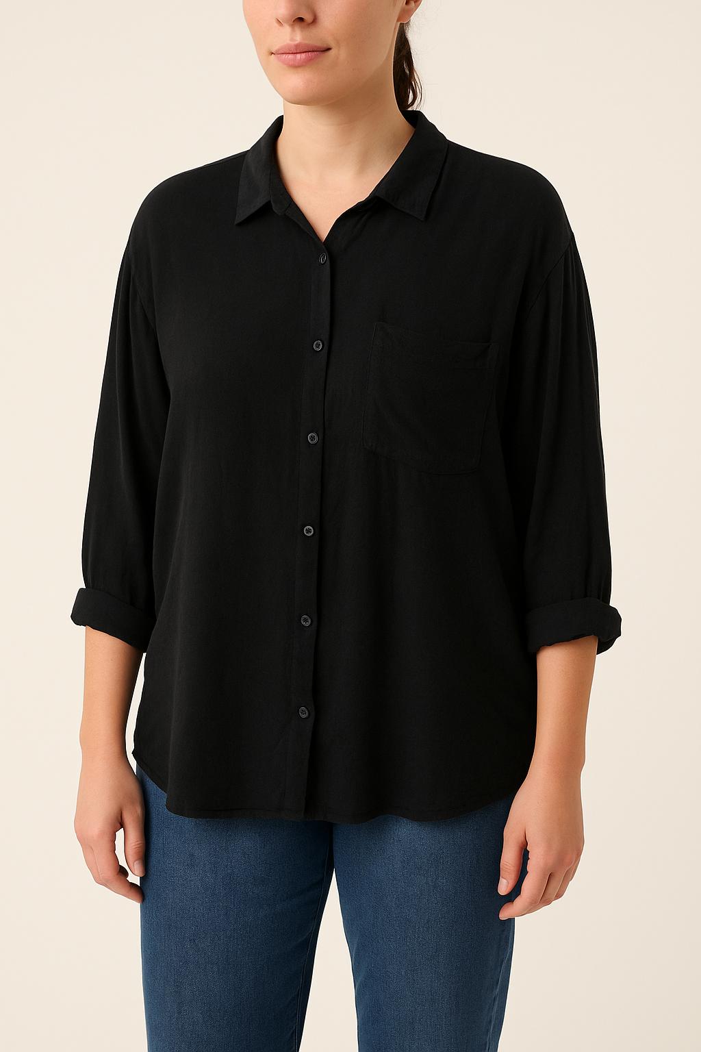 Chemise noire - Taille L/40 de la marque American Vintage | PARAD41072 - Vendu par Paradigme - Image 1