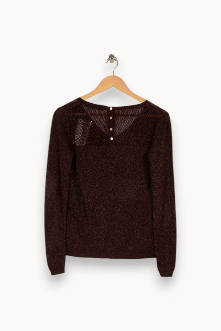 Pull violet/marron - Taille XS/34 de la marque Comptoir des Cotonniers | PARAD41078 - Vendu par Paradigme - Image 3