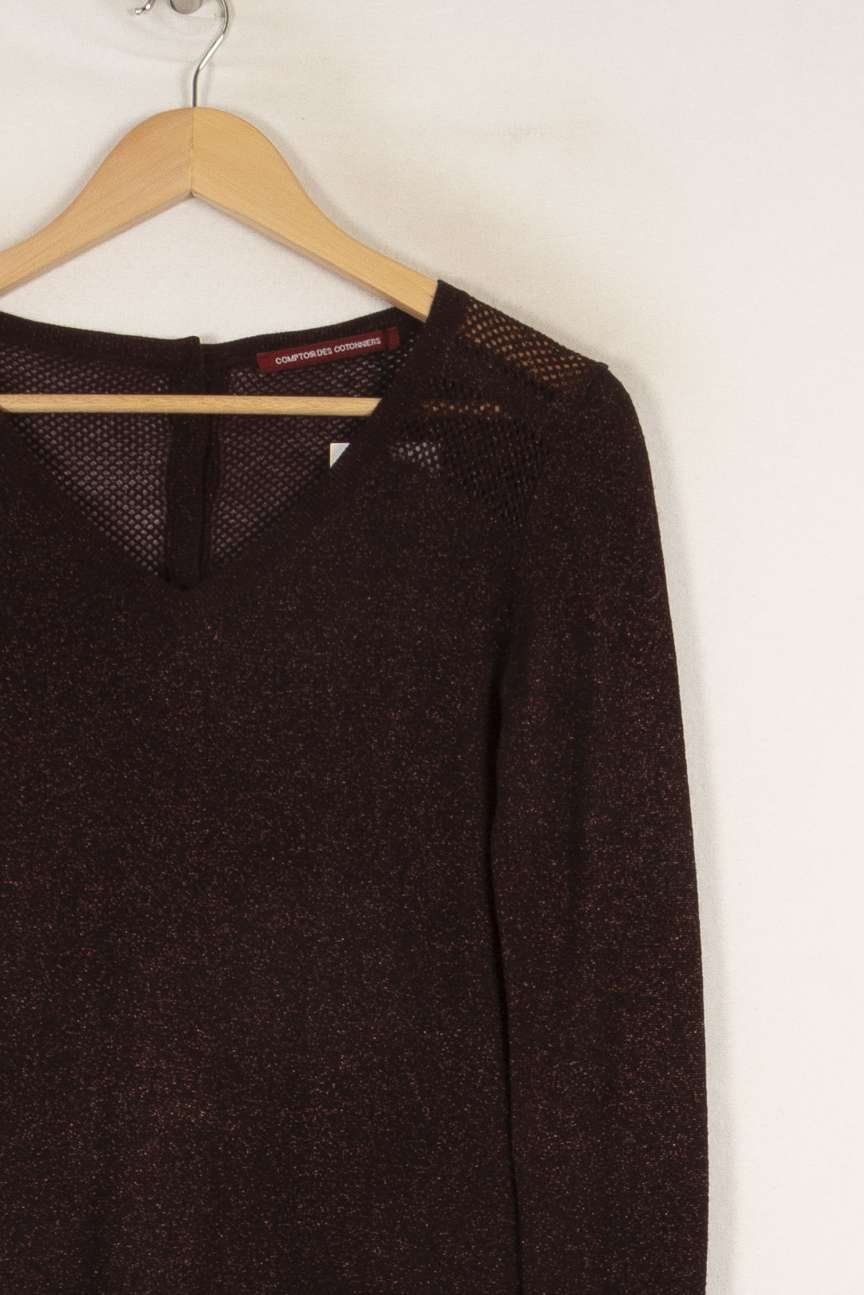 Pull violet/marron - Taille XS/34 de la marque Comptoir des Cotonniers | PARAD41078 - Vendu par Paradigme - Image 2