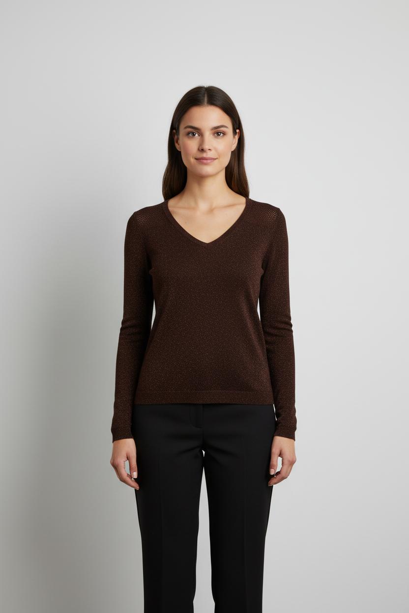 Pull violet/marron - Taille XS/34