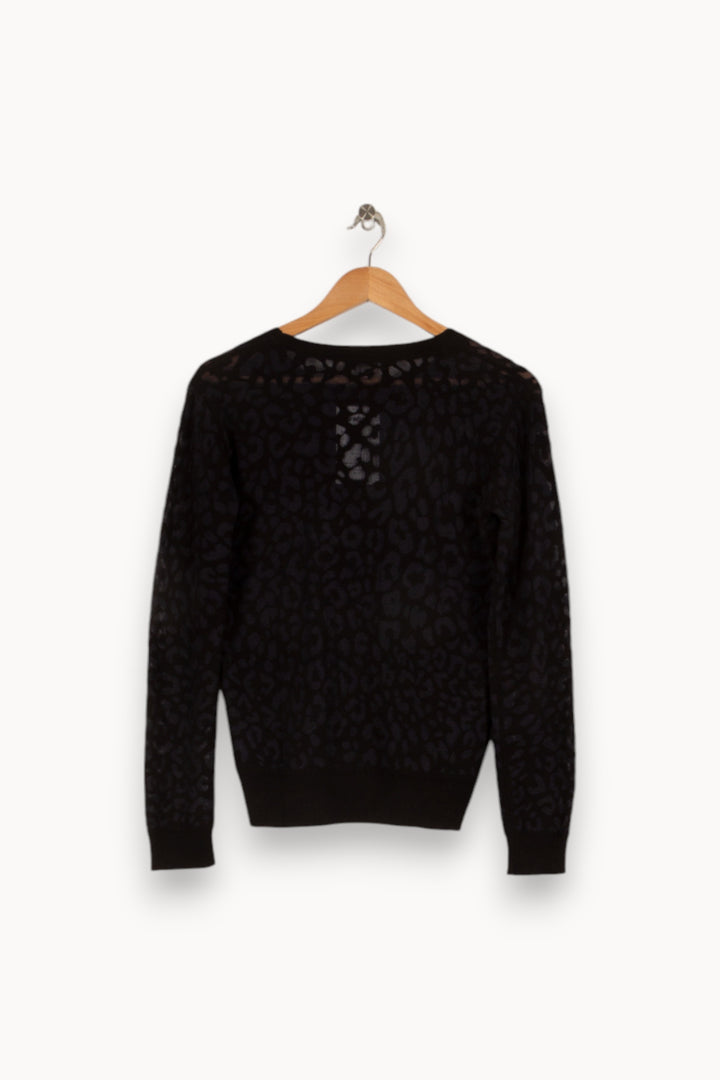 Pull bleu et noir léopard - Taille S/36 de la marque IKKS | PARAD41086 - Vendu par Paradigme - Image 3