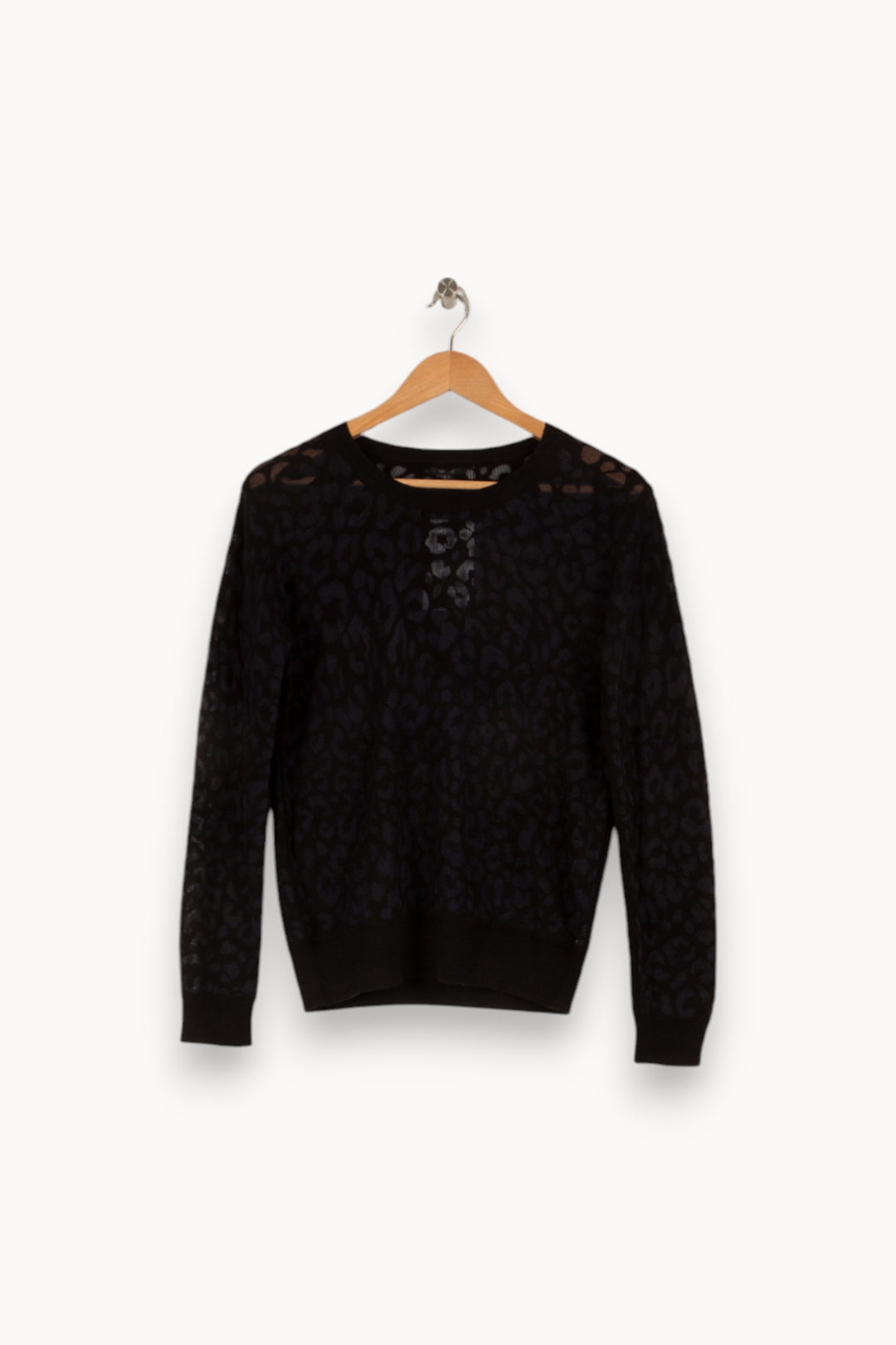 Pull bleu et noir léopard - Taille S/36 de la marque IKKS | PARAD41086 - Vendu par Paradigme - Image 1