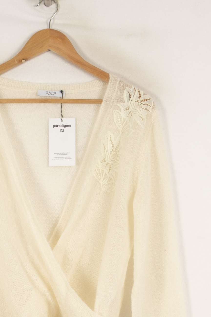 Pull en maille blanc - Taille M/38 de la marque ZAPA | PARAD41088 - Vendu par Paradigme - Image 2