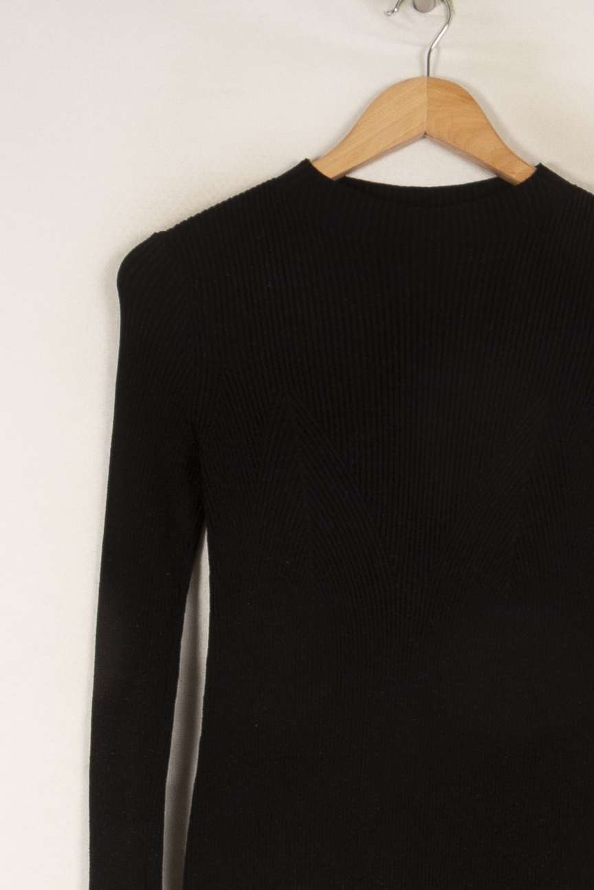 Robe noire côtelée - Taille S/36 de la marque Maje | PARAD41093 - Vendu par Paradigme - Image 2