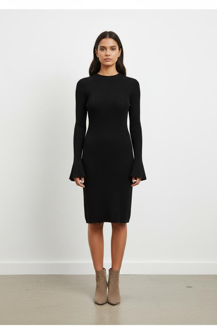 Robe noire côtelée - Taille S/36