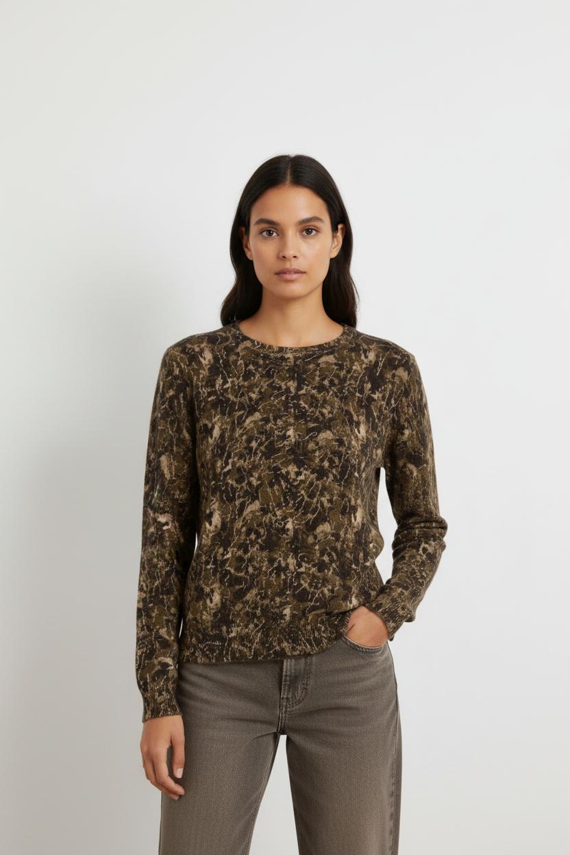 Pull vert et marron - Taille XS/34