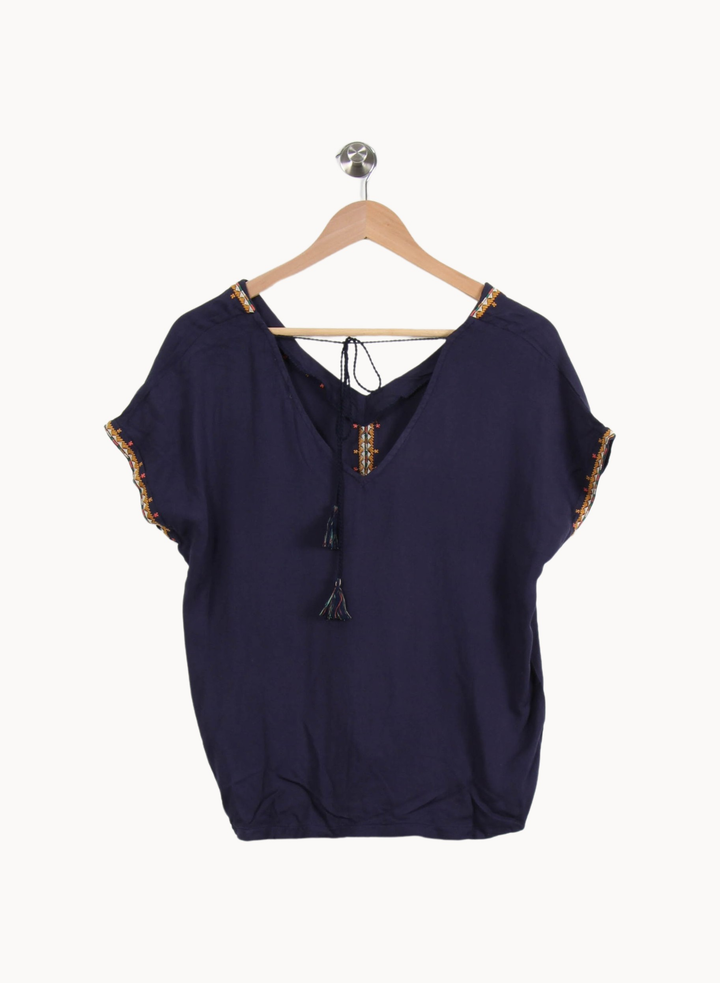 Top bleu foncé avec détails - Taille S/36 de la marque Grace & Mila | PARAD41113 - Vendu par Paradigme - Image 2