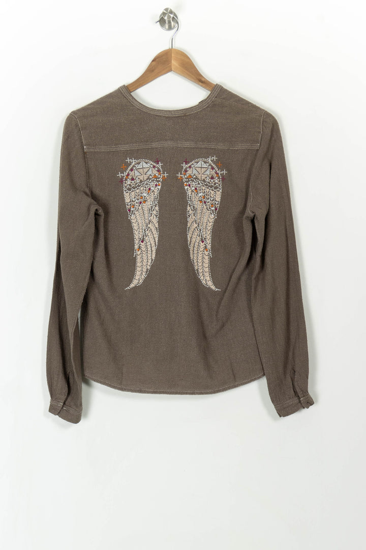 Blouse beige/grise - Taille S/36 de la marque Bérénice | PARAD41115 - Vendu par Paradigme - Image 4