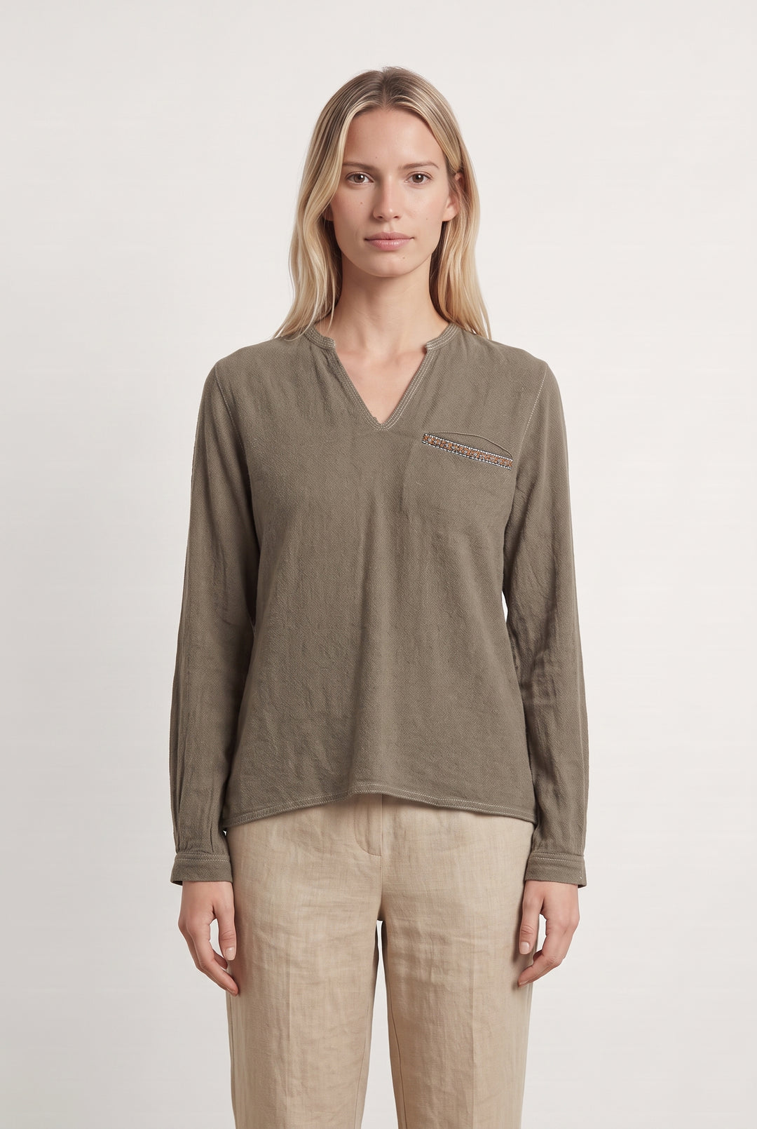 Blouse beige/grise - Taille S/36 de la marque Bérénice | PARAD41115 - Vendu par Paradigme - Image 1
