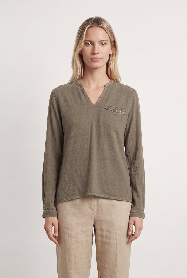 Blouse beige/grise - Taille S/36 de la marque Bérénice | PARAD41115 - Vendu par Paradigme - Image 1