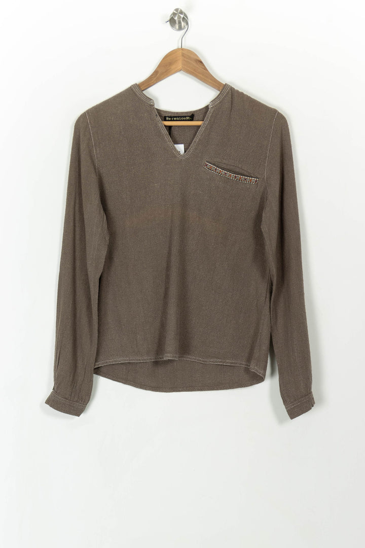 Blouse beige/grise - Taille S/36 de la marque Bérénice | PARAD41115 - Vendu par Paradigme - Image 2