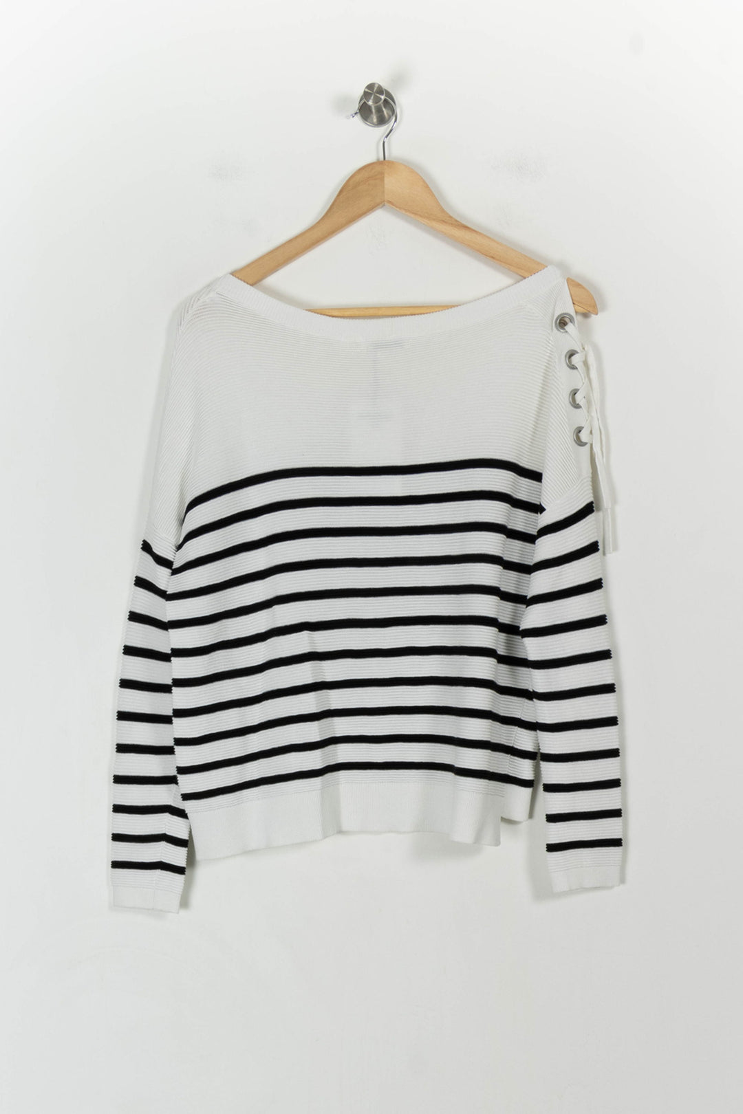 Pull rayé blanc et noir - Taille S/36 de la marque IKKS | PARAD41116 - Vendu par Paradigme - Image 4