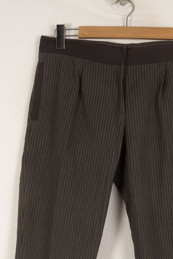 Pantalon gris foncé rayé - Taille L/40 de la marque Isabel Marant | PARAD41155 - Vendu par Paradigme - Image 2