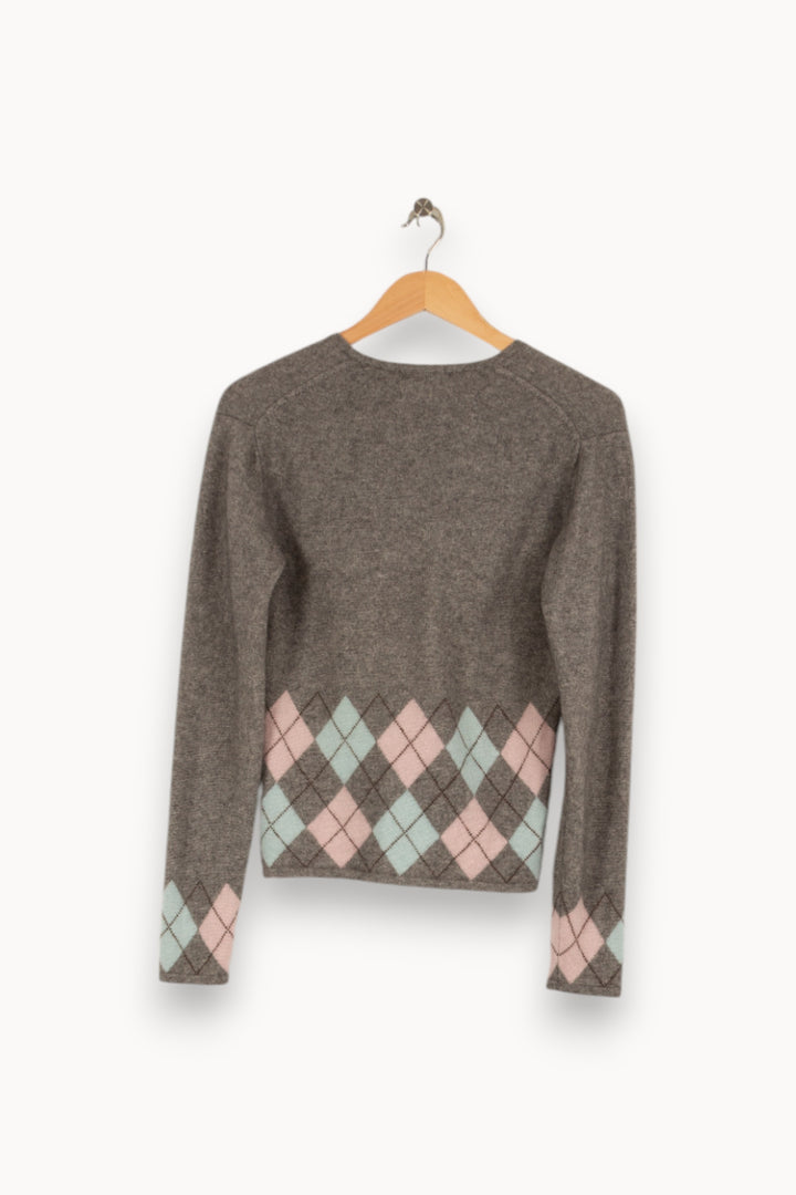 Cardigan gris à motifs - Taille M/38 de la marque Eric Bompard | PARAD41179 - Vendu par Paradigme - Image 3