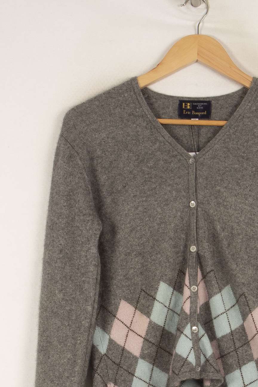Cardigan gris à motifs - Taille M/38 de la marque Eric Bompard | PARAD41179 - Vendu par Paradigme - Image 2