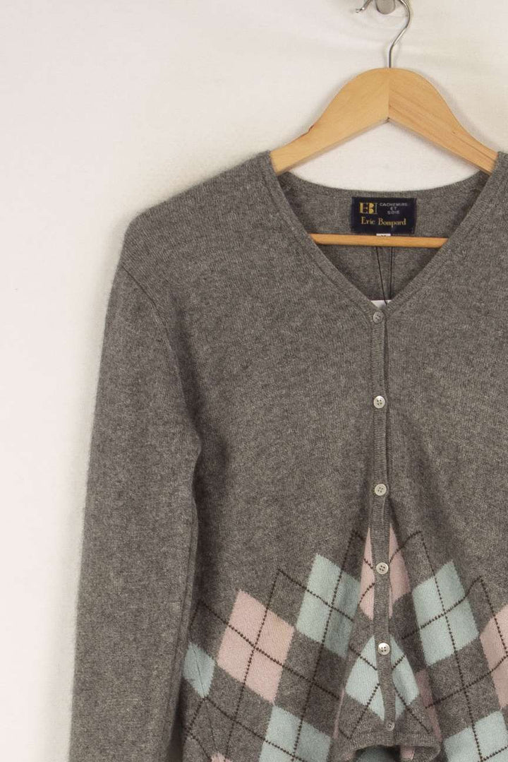 Cardigan gris à motifs - Taille M/38 de la marque Eric Bompard | PARAD41179 - Vendu par Paradigme - Image 2