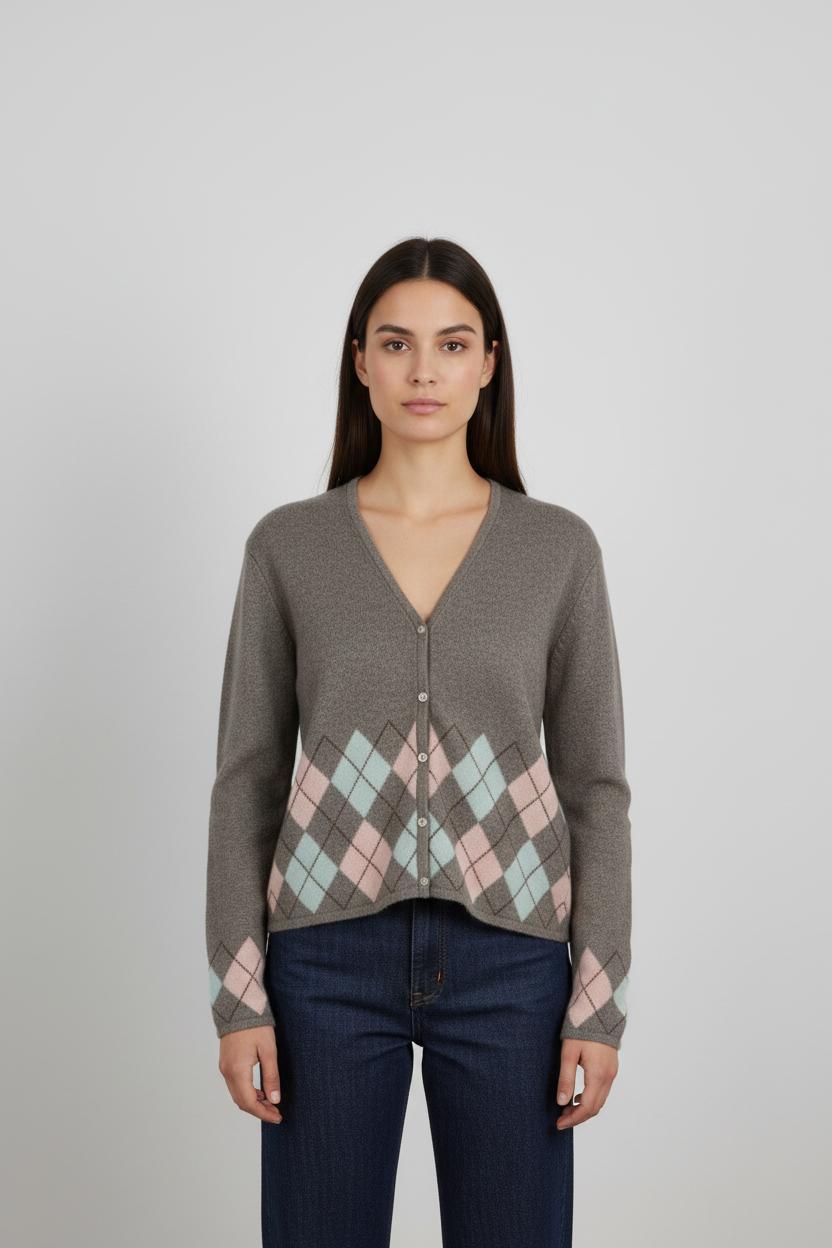 Cardigan gris à motifs - Taille M/38