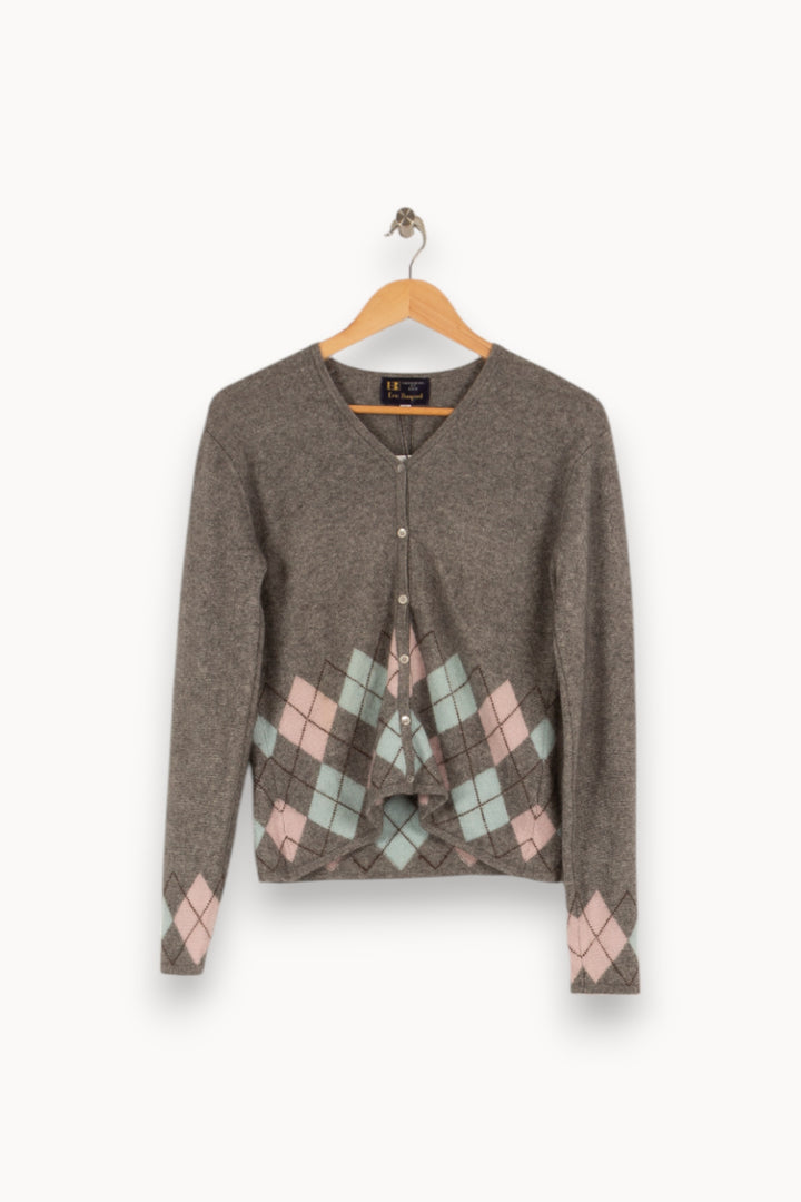 Cardigan gris à motifs - Taille M/38 de la marque Eric Bompard | PARAD41179 - Vendu par Paradigme - Image 1
