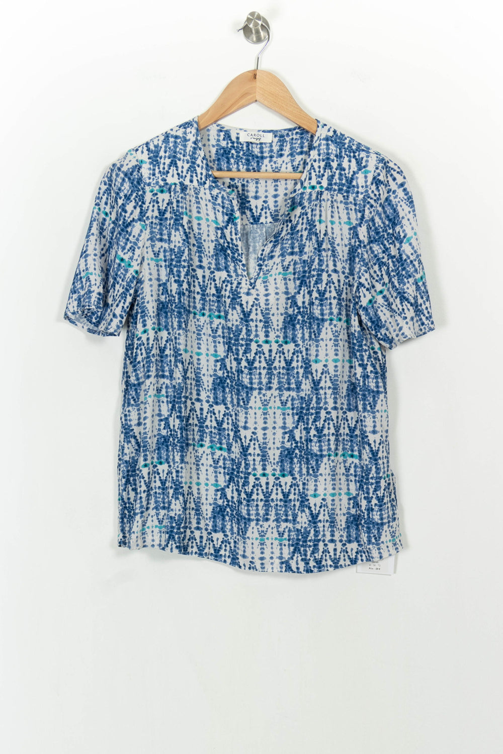 Blouse bleue à motifs - Taille M/38 de la marque Caroll | PARAD41269 - Vendu par Paradigme - Image 2