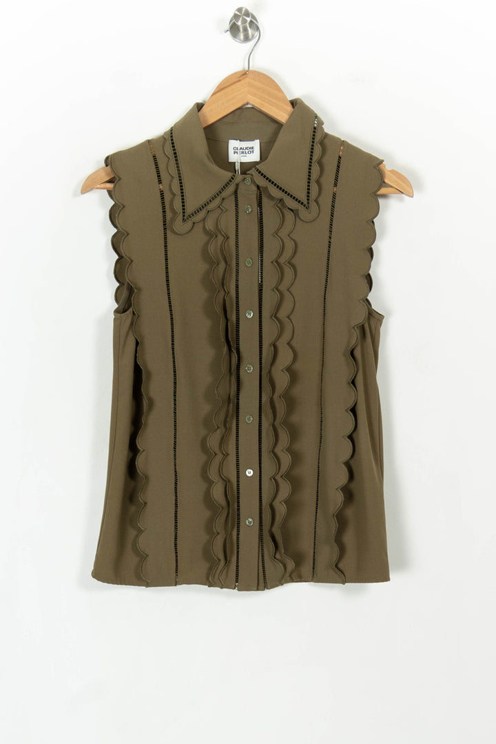 Top Vert - Taille S/36 de la marque Claudie Pierlot | PARAD41275 - Vendu par Paradigme - Image 2
