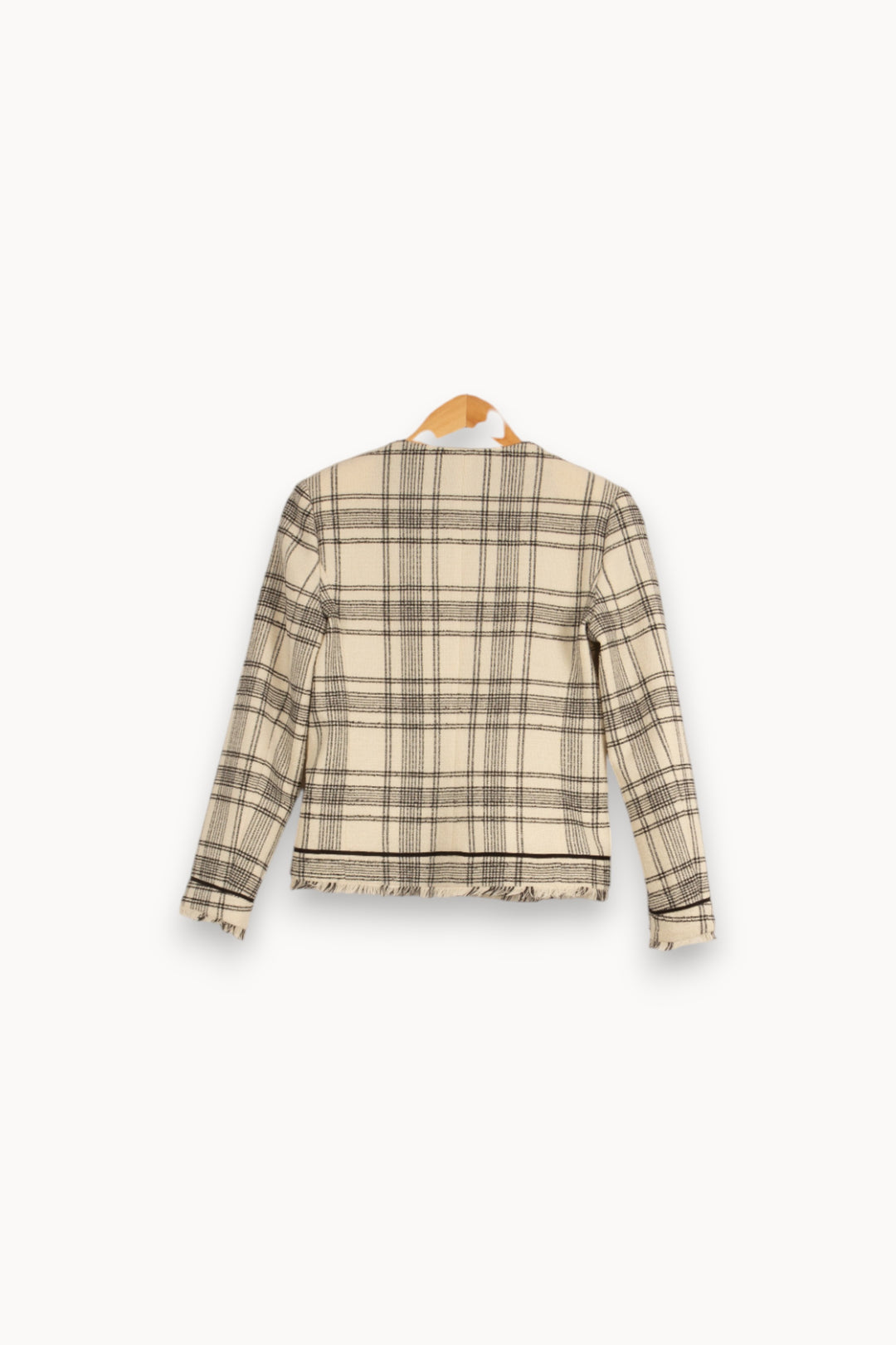Parka blanche à carreaux - Taille S/36 de la marque Claudie Pierlot | PARAD41276 - Vendu par Paradigme - Image 3