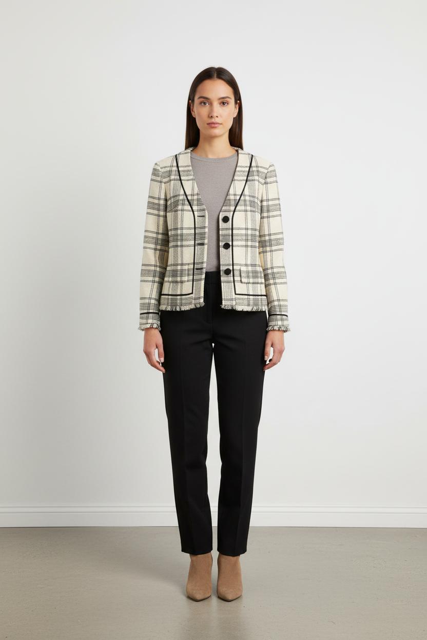 Parka blanche à carreaux - Taille S/36