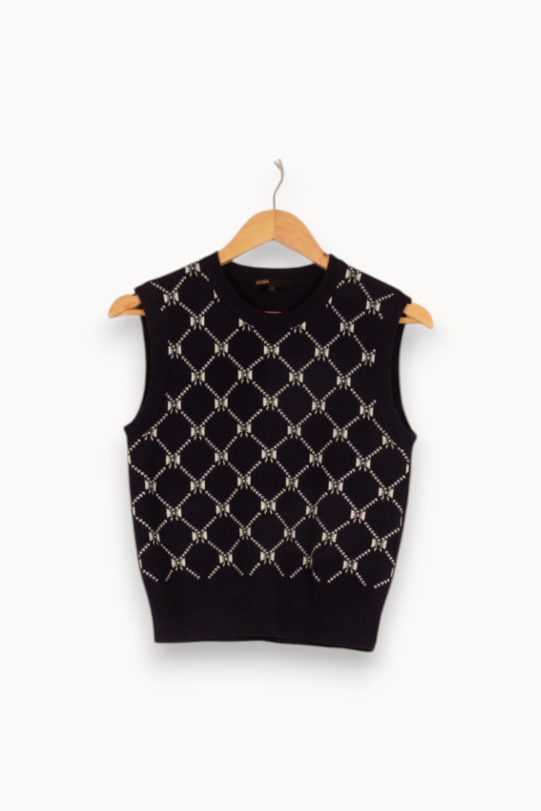 Pull bleu à motif - Taille S/36 de la marque Maje | PARAD41306 - Vendu par Paradigme - Image 1