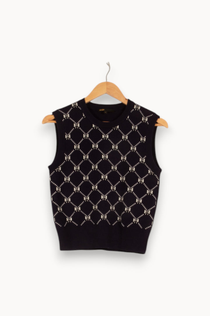 Pull bleu à motif - Taille S/36 de la marque Maje | PARAD41306 - Vendu par Paradigme - Image 1